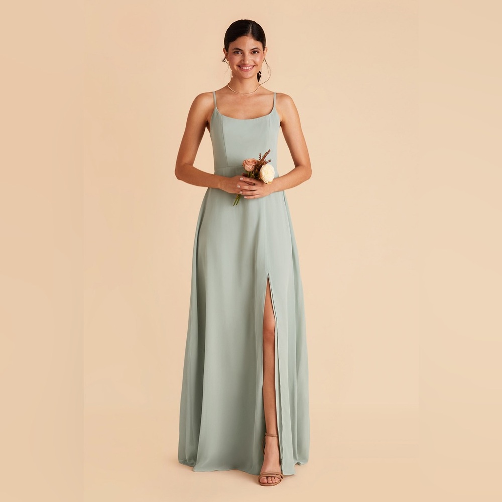 Chiffon dress in sage, size medium